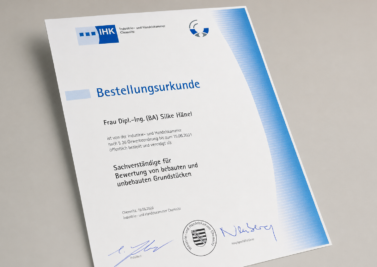 IHK Sachverständige Chemnitz – Bestellungsurkunde 2026 Silke Hänel